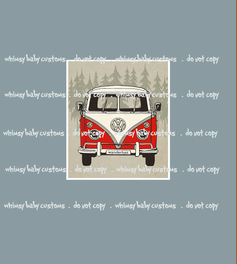 615 Wanderlust Red VW Van Child Panel