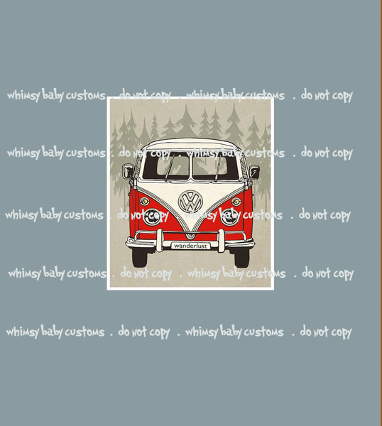 615 Wanderlust Red VW Van Child Panel