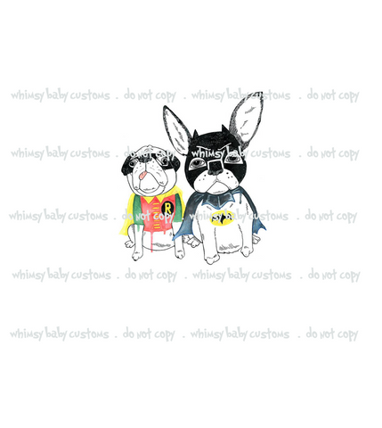 734 Batman and Robin French Bulldogs Child Panel