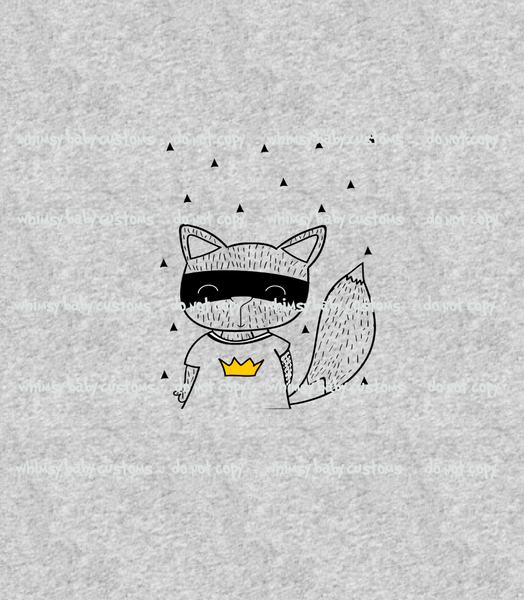 338H Bat Fox Child Panel (on HEATHER  GREY)