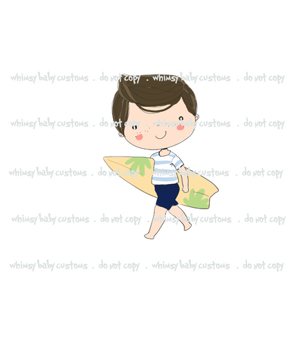 N700 Surfer Boy Brunette Child Panel