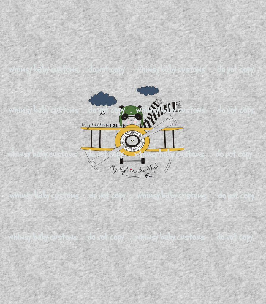 N685H  Fly High in the Sky Child Panel (on Heather Grey)