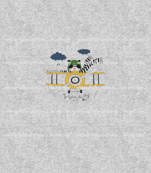 N685H  Fly High in the Sky Child Panel (on Heather Grey)