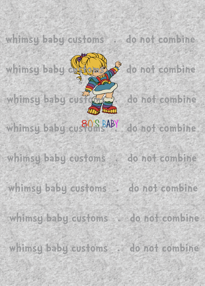 A1025H Adult/Romper Panel Rainbow Brite 80's Baby on HEATHER