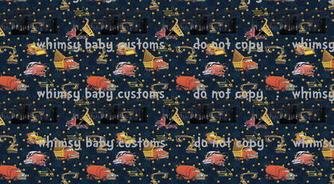 Fabric Good Night Good Night Construction Site ON VARIOUS BASES