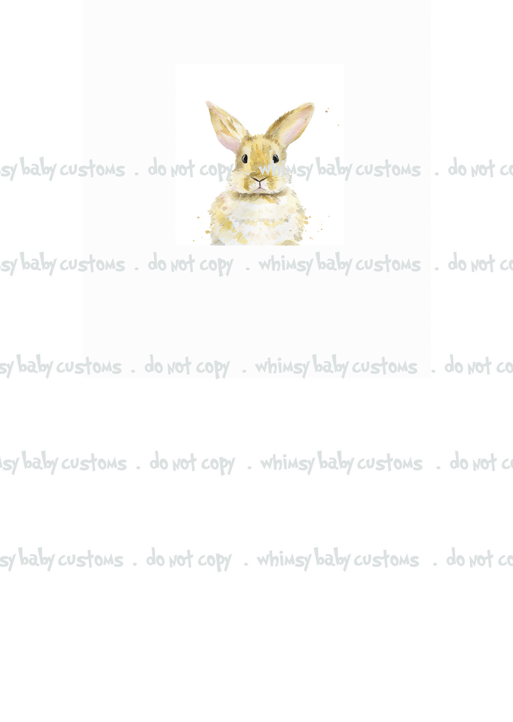 A1062 Watercolour Bunny Rabbit Adult/Romper Panel