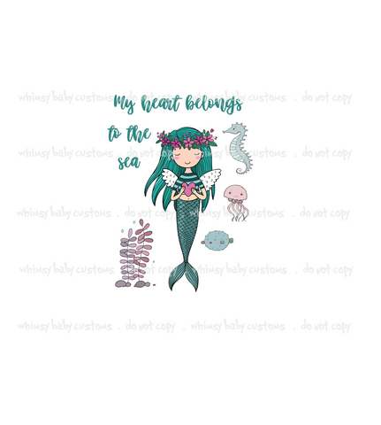 515 Child Panel My Heart Belongs to the Sea Mermaid