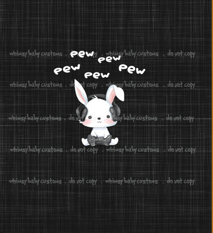 539 Child Panel Pew Pew Bunny