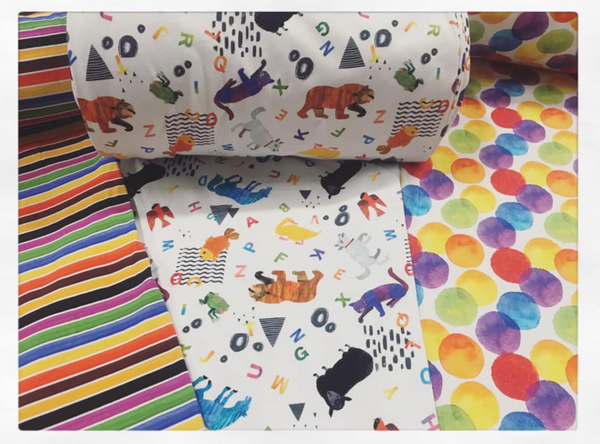 Watercolour (Watercolor) Dots Version II Fabric (Hungry Caterpillar Brown Bear)