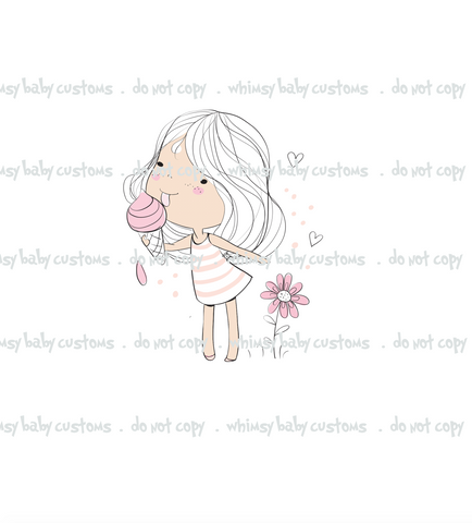 N692 Perfect Spring Day (2019) Child Panel - Girl Eating Ice Cream