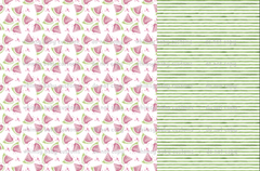 Swim Watercolour Watermelon and Stripes Half and Half