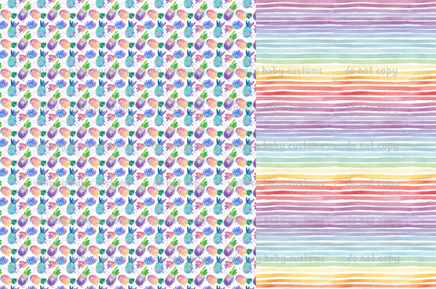POT OF GOLD PREORDER: [FAT HALF BUNDLE] Watercolour Fruit and Stripes