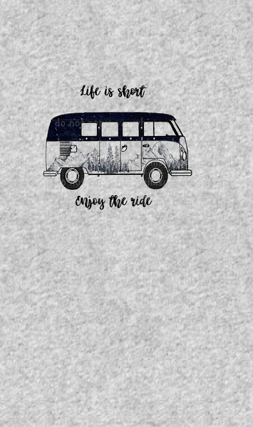A1028H Adult/Romper Panel Life is Short Enjoy the Ride (on Heather Grey)