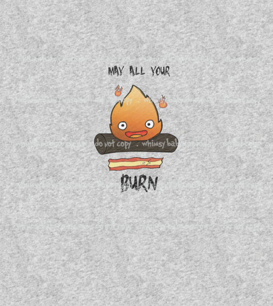 A1067H Adult Panel May All Your Bacon Burn Fire Guy (on Heather Grey)
