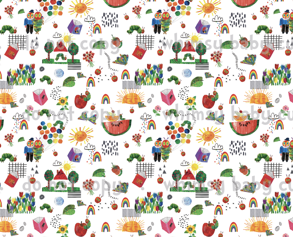 Fabric TVHC Doodle On White