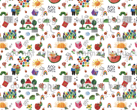 Fabric TVHC Doodle On White