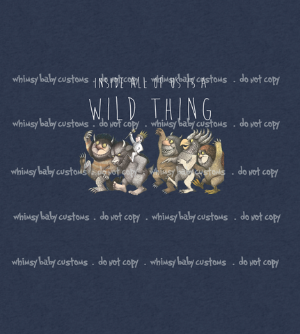 C061 Child Panel Wild Guy Blue ON FAUX HEATHER