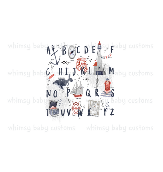 641 Child Panel Alphabet Nautical
