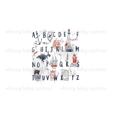641 Child Panel Alphabet Nautical