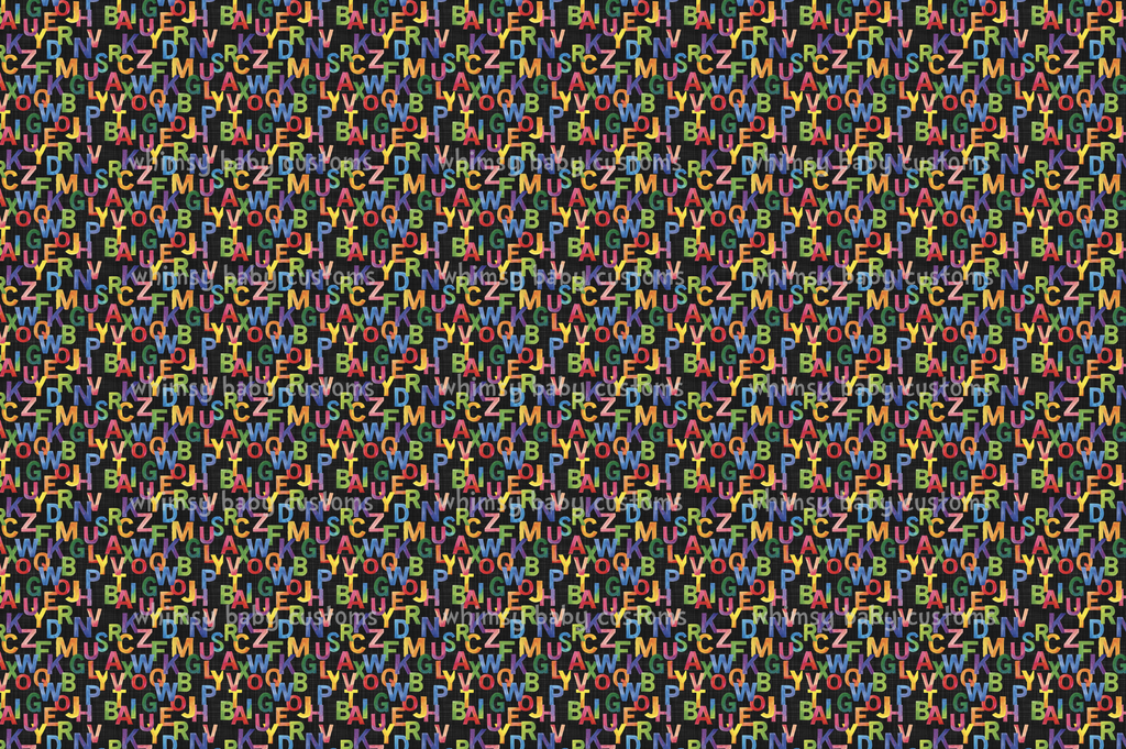 Fabric TVHC Alphabet On Grunge