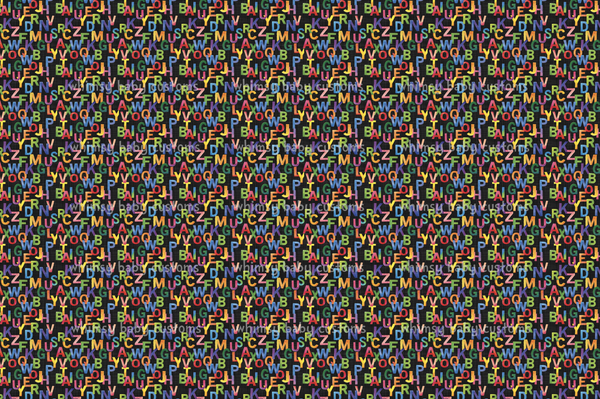 Fabric TVHC Alphabet On Grunge