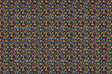 Fabric TVHC Alphabet On Grunge
