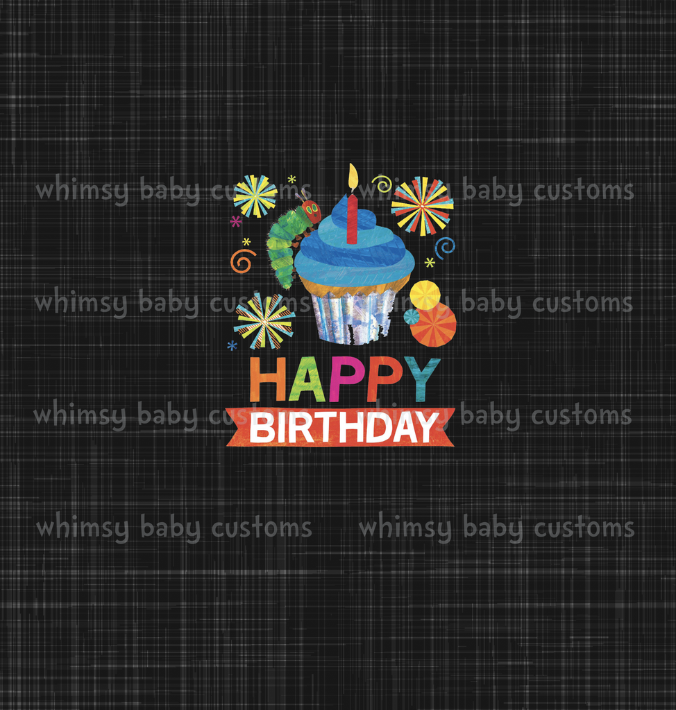 801B Child Panel HC Happy Birthday on Grunge Black