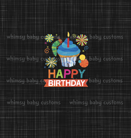 801B Child Panel HC Happy Birthday on Grunge Black