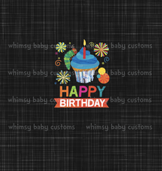 801B Child Panel HC Happy Birthday on Grunge Black