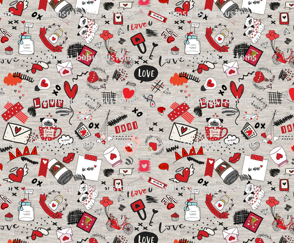 Fabric Doodle Valentines