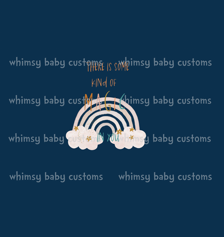 828N Child Panel Earth toned Rainbow Collection There is Some Kind of Magic in You on NAVY
