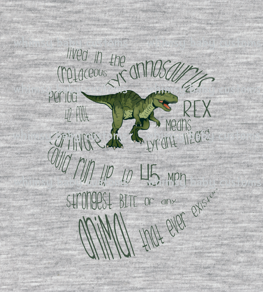 681H Child Panel Tyrannosaurus on Heather