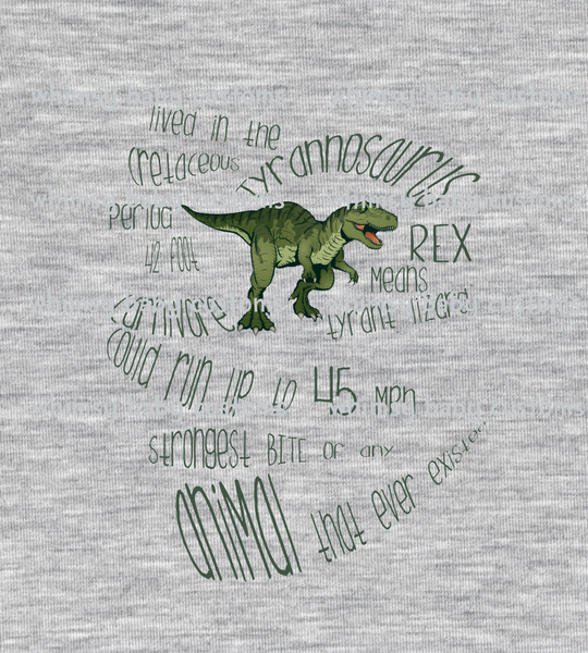 681H Child Panel Tyrannosaurus on Heather