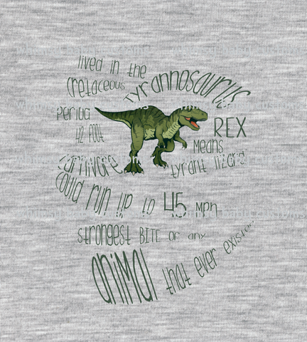 681H Child Panel Tyrannosaurus on Heather
