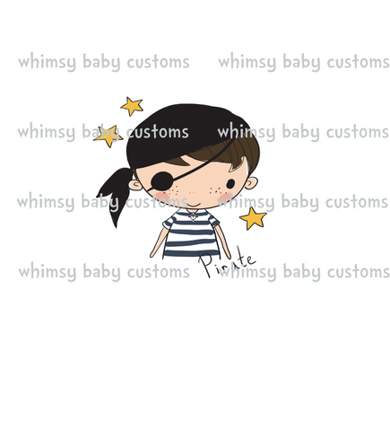 N686 Pirate Boy Child Panel (on White)