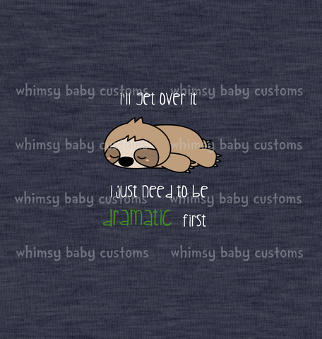 A1033 Adult/Romper Panel Dramatic Sloth (on Faux Knit Navy)