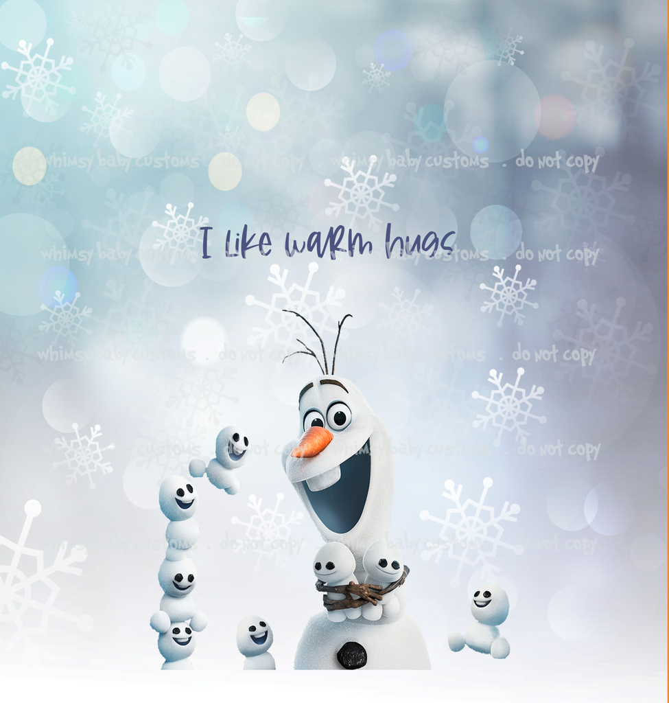 C263 Cold Sisters 2 Snowman I like warm hugs Child Panel (Cotton Lycra)