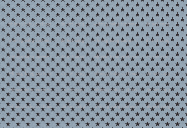 Fabric Black Grunge Stars on Light Blue Knit