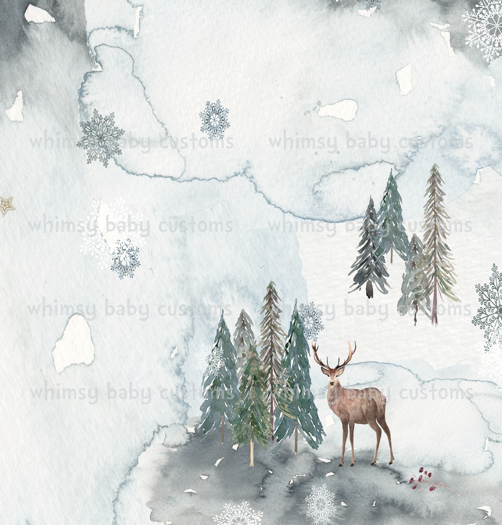 342  Child Panel Winter Deer FULL Panel