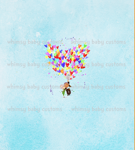 C021 Child Panel Cute Couple with Balloons