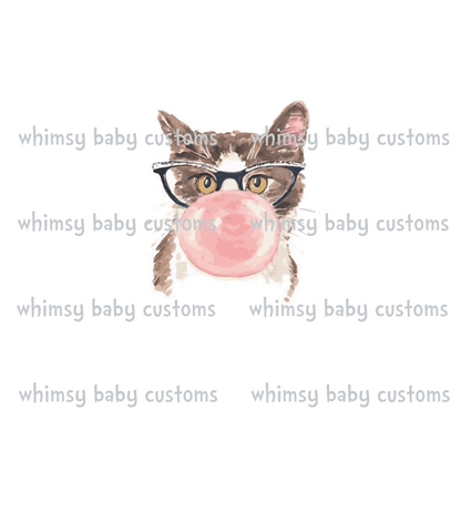 371 Child Panel Cat Blowing Bubblegum