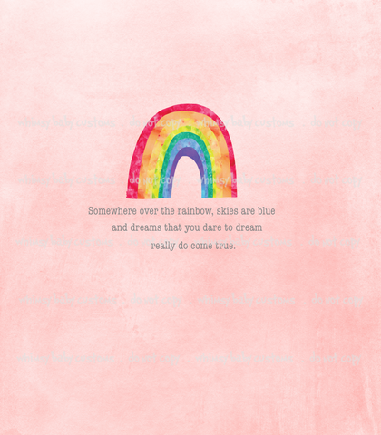 569 Somewhere Over The Rainbow On Pink Child Panel