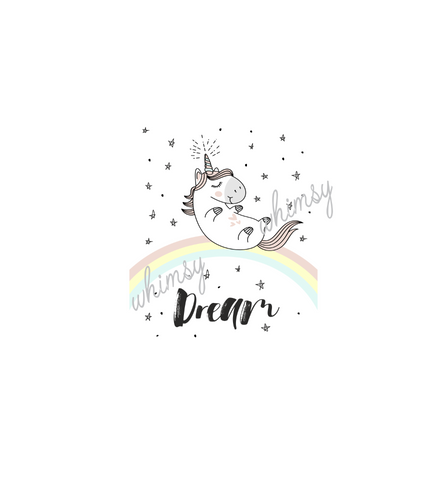 594 Unicorn Dream Child Panel (Black Writing)