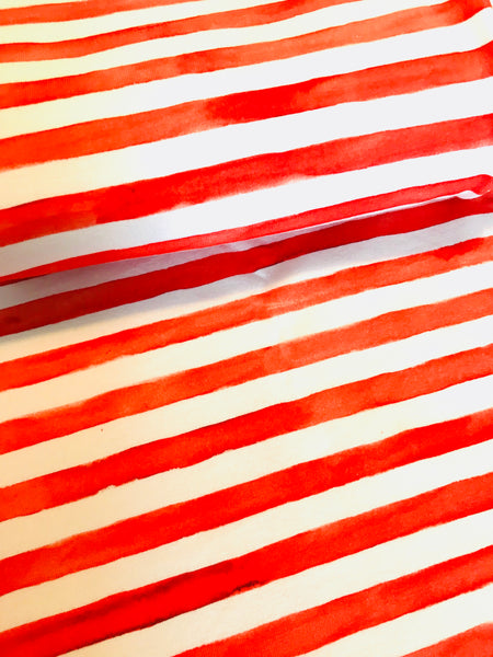 Watercolour Stripes Red