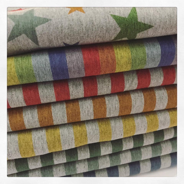 POT OF GOLD PREORDER: Watercolour Stripes and Stars on HEATHER Grey