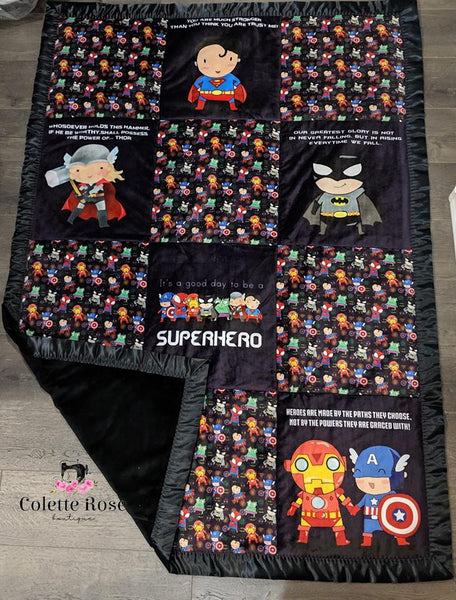 Whimsy Fluff Lazy Quilt Superhero Boys